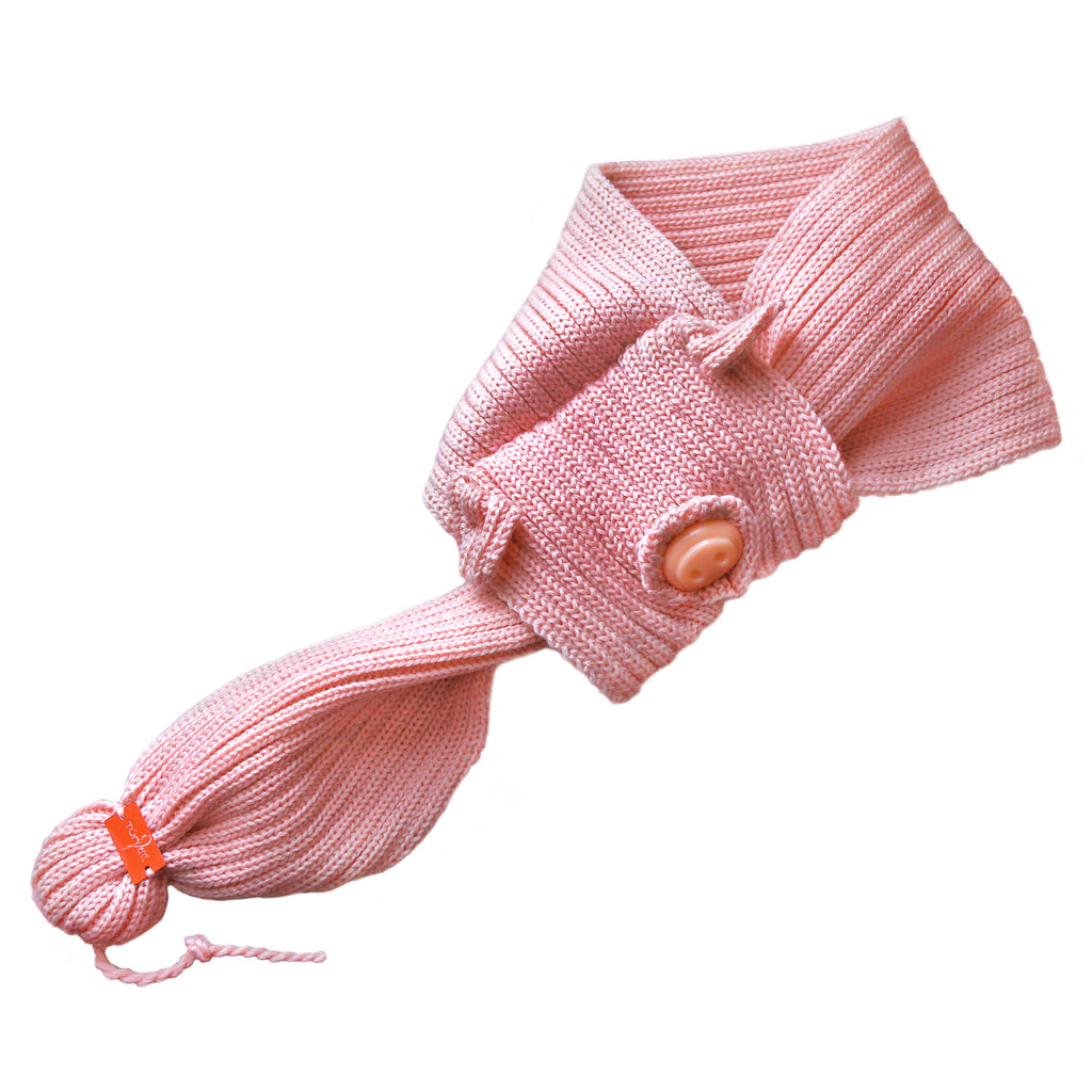 Sciarpa lana maialino-pig-rosa bambina-tundem